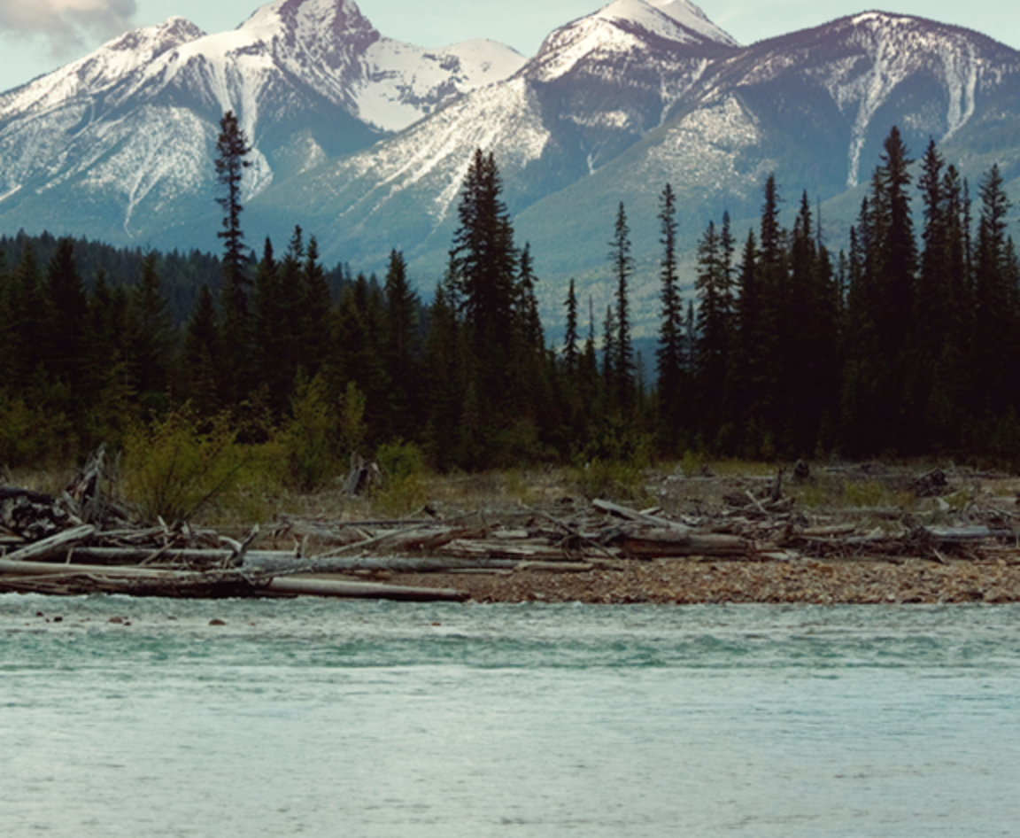 Coast Mountains and river, South Central British Columbia
